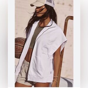 Free People Movement Good Vibes White Zip Up Sz S